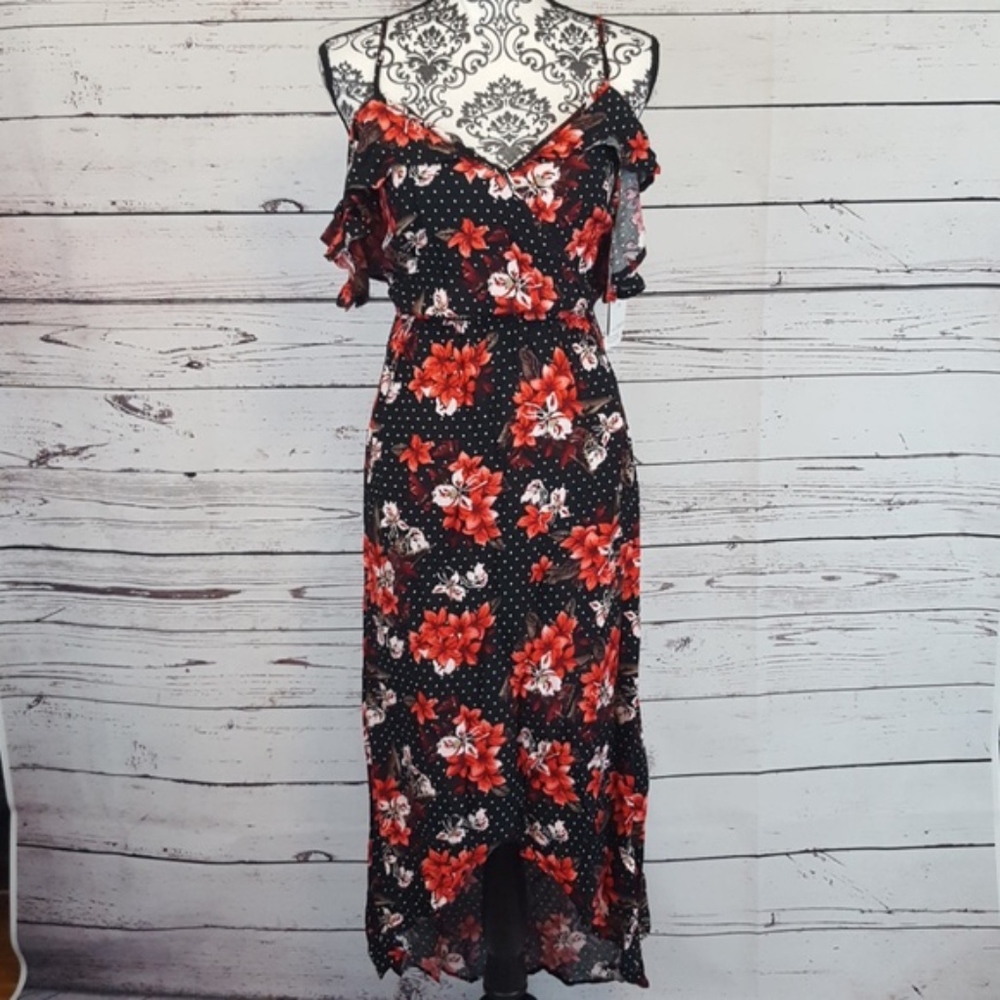 Floral Cold Shoulder Dress